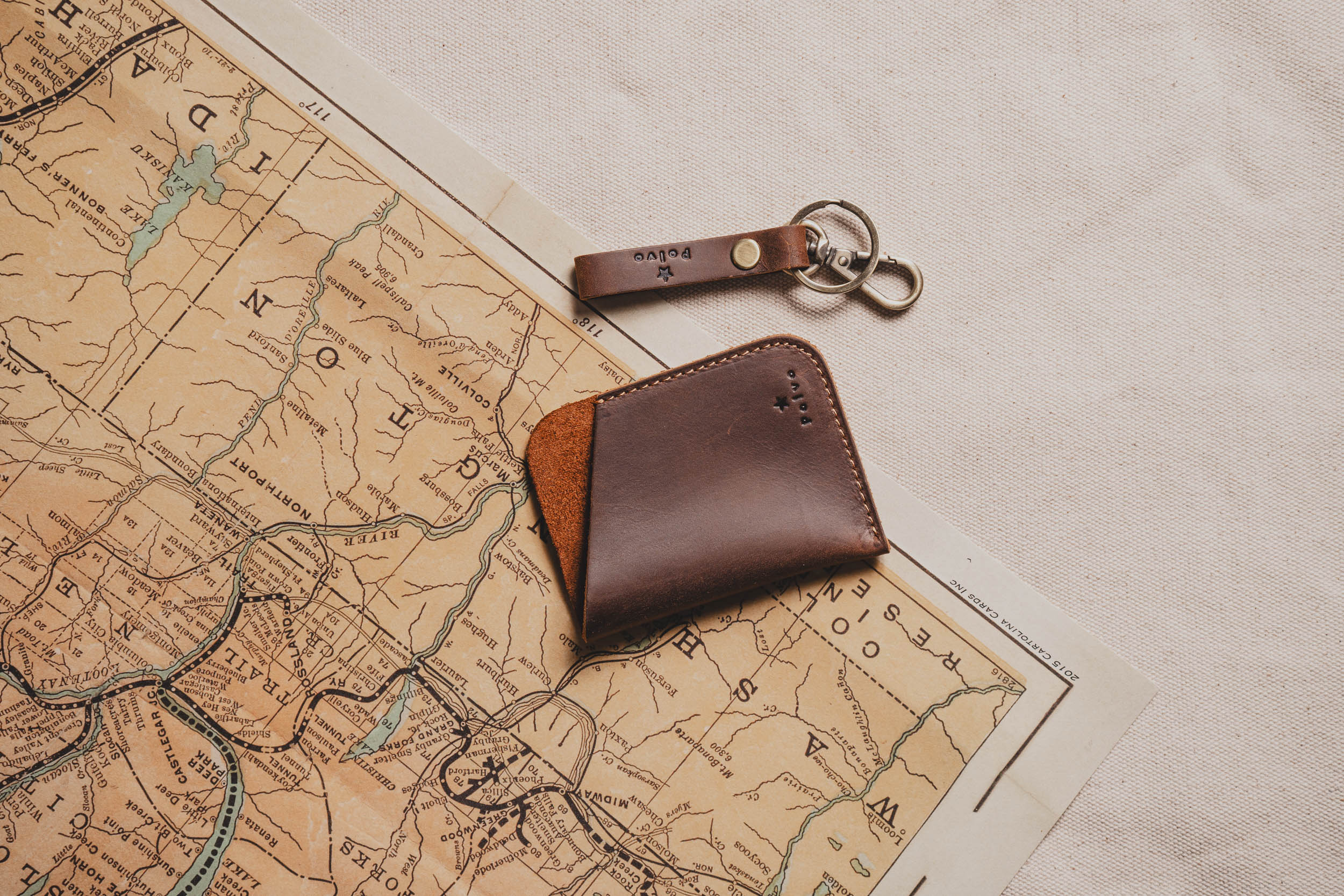 Brown Minimalist Leather Cardholder